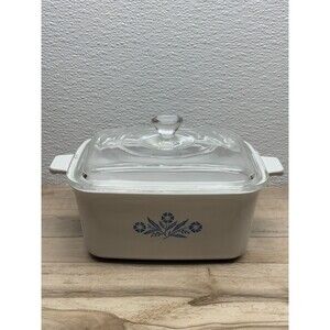 Vtg Corning Ware Blue Cornflower Casserole Dish P-4-B 7x5 1/2x 3 With Lid